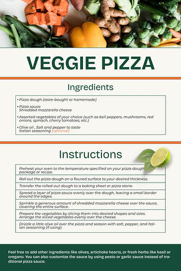 Pizza ve Burger Tarif Kartları