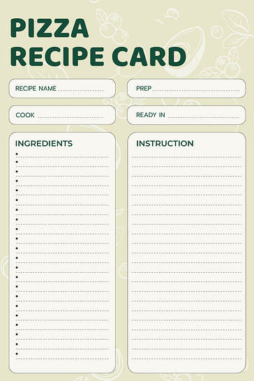 Pizza ve Burger Tarif Kartları