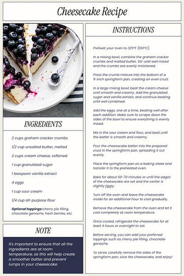 Cartes de recettes Tranche sucrée