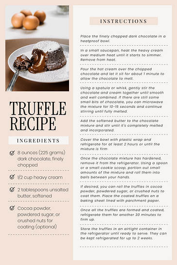 Cartes de recettes Tranche sucrée