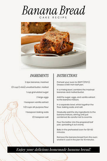 Cartes de recettes Tranche sucrée