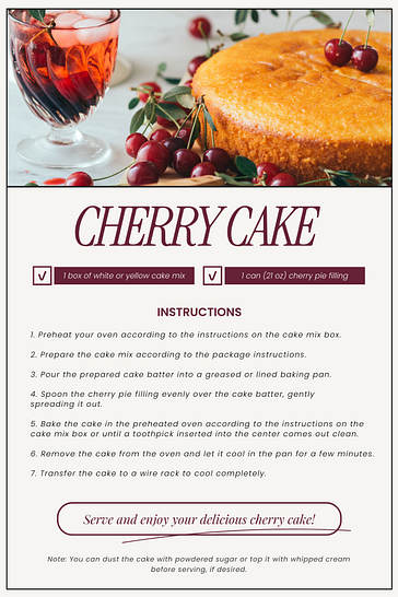 Cartes de recettes Tranche sucrée