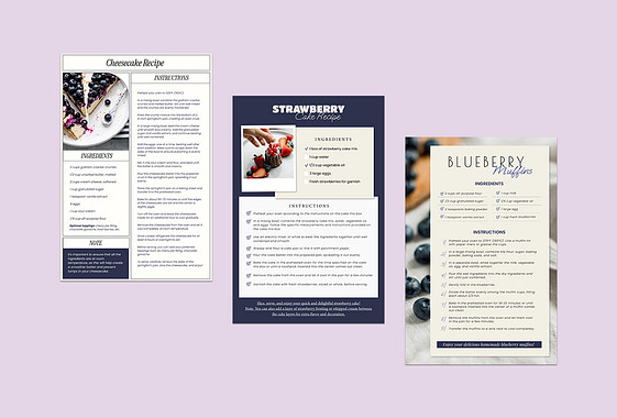 Cartes de recettes Tranche sucrée