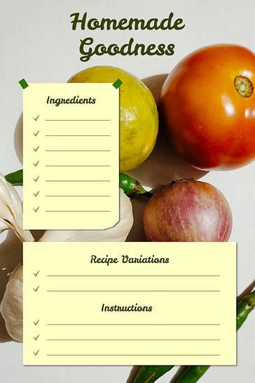 Carte de recettes aquarelle