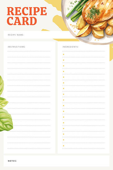 Ilustraciones de plantillas de recetas