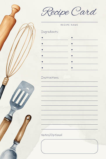 Ilustraciones de plantillas de recetas