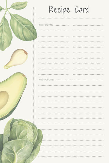 Ilustraciones de plantillas de recetas