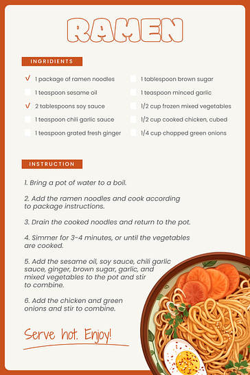 Ilustraciones de plantillas de recetas