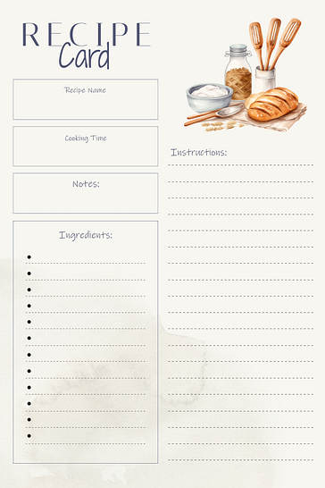 Ilustraciones de plantillas de recetas