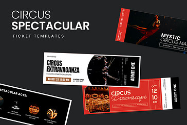 Circus Spectacular Ticket Templates