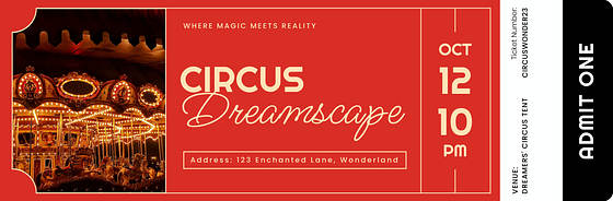 Circus Spectacular Ticket Templates