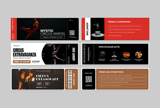 Circus Spectacular Ticket Templates