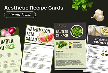 Aesthetic Recipe Card Templates