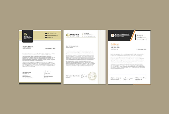 Professional Letterhead Designs