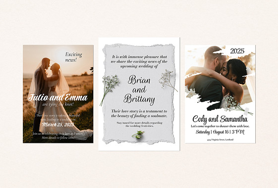 Elegant Wedding Announcement Templates
