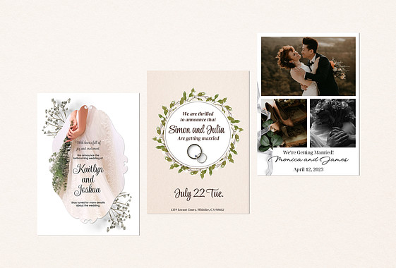 Elegant Wedding Announcement Templates