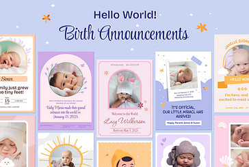 Joyful Birth Announcement Templates