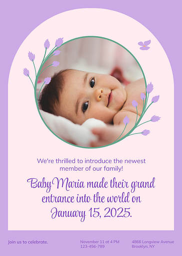 Joyful Birth Announcement Templates
