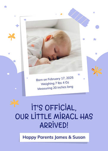 Joyful Birth Announcement Templates