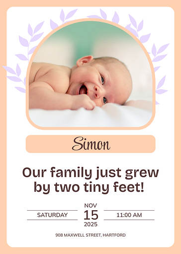 Joyful Birth Announcement Templates