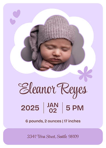 Joyful Birth Announcement Templates