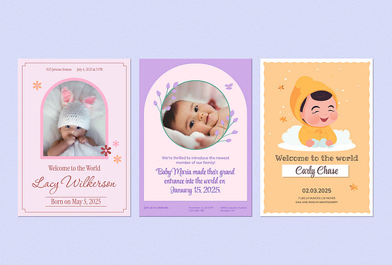 Joyful Birth Announcement Templates