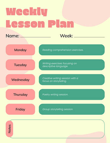 週間授業計画テンプレート