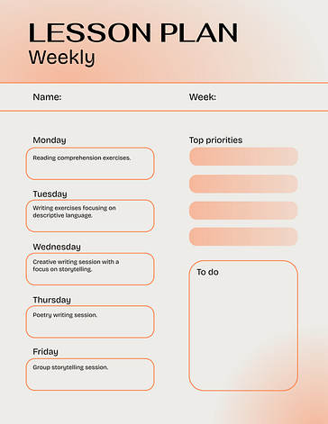 週間授業計画テンプレート