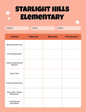 Modèles de plans de cours pour école maternelle