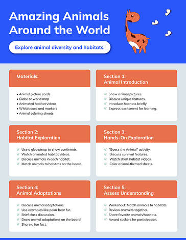 Modèles de plans de cours pour école maternelle