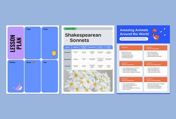 Modèles de plans de cours pour école maternelle