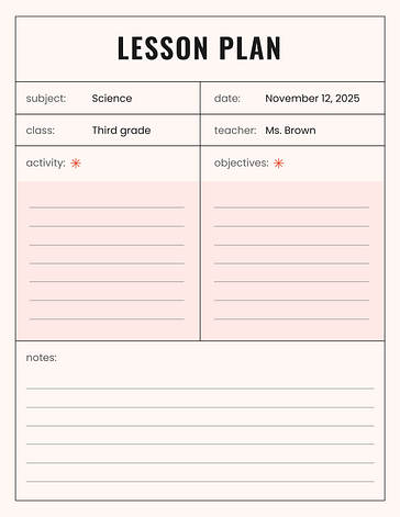 Daily Lesson Plan Templates