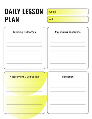 Daily Lesson Plan Templates