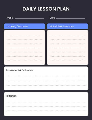 Daily Lesson Plan Templates