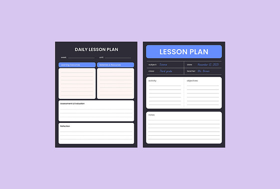 Daily Lesson Plan Templates