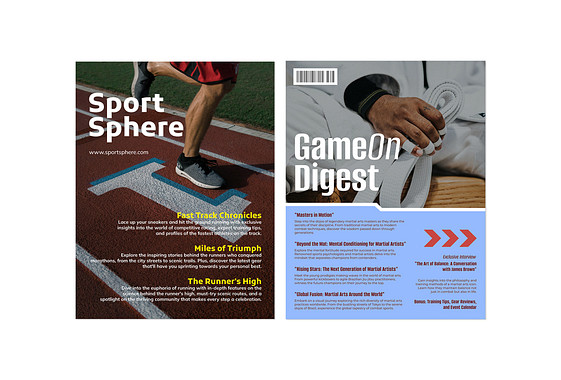 Дизайн обложек спортивных журналов