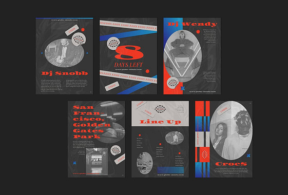 Imprimés pour le festival de musique électro