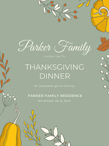 Дизайн приглашений на День благодарения
