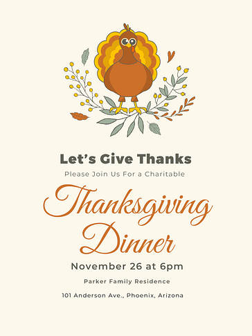 Дизайн приглашений на День благодарения