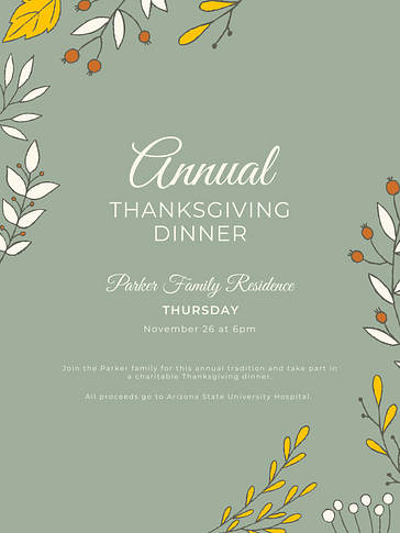 Дизайн приглашений на День благодарения