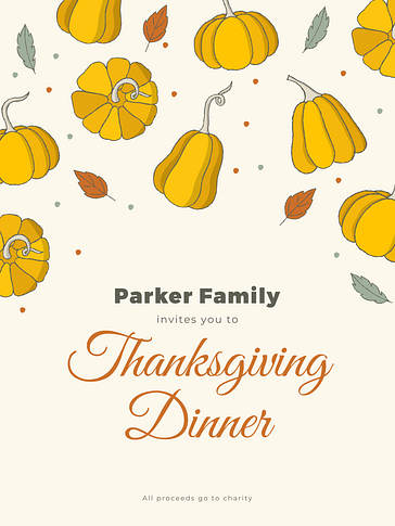Дизайн приглашений на День благодарения