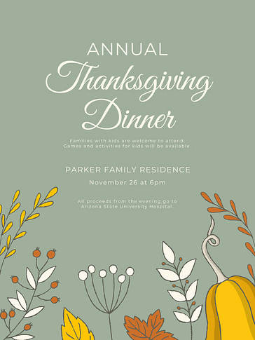 Дизайн приглашений на День благодарения