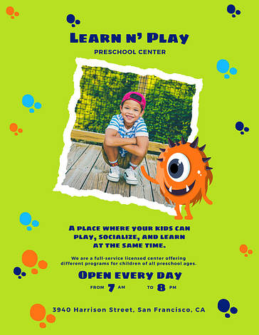 Kids‘ Learning Center Printables