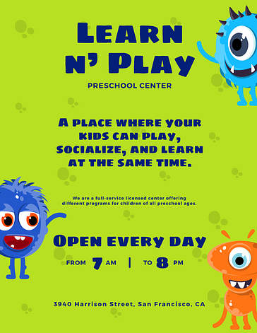 Kids‘ Learning Center Printables