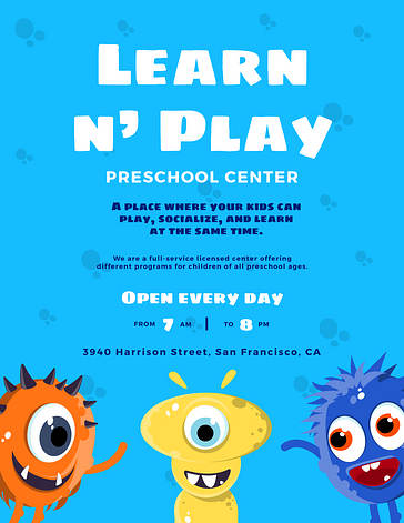 Kids‘ Learning Center Printables