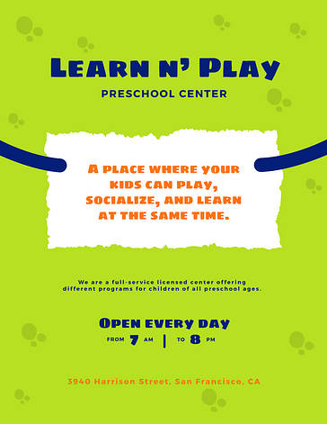 Kids‘ Learning Center Printables