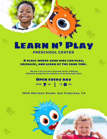 Kids‘ Learning Center Printables