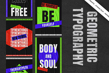 Geometric Typography Print Set