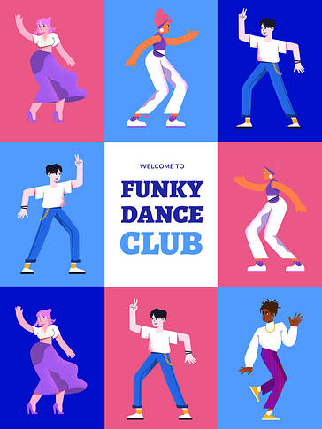 Conceptions pour la soirée de danse Groovy