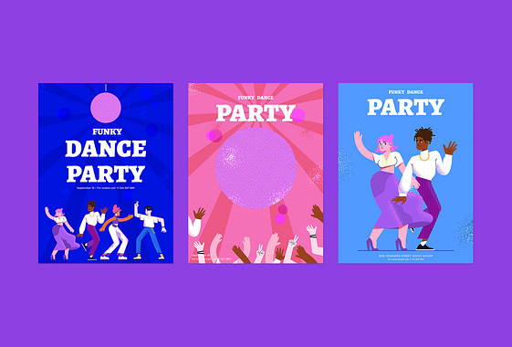 Conceptions pour la soirée de danse Groovy